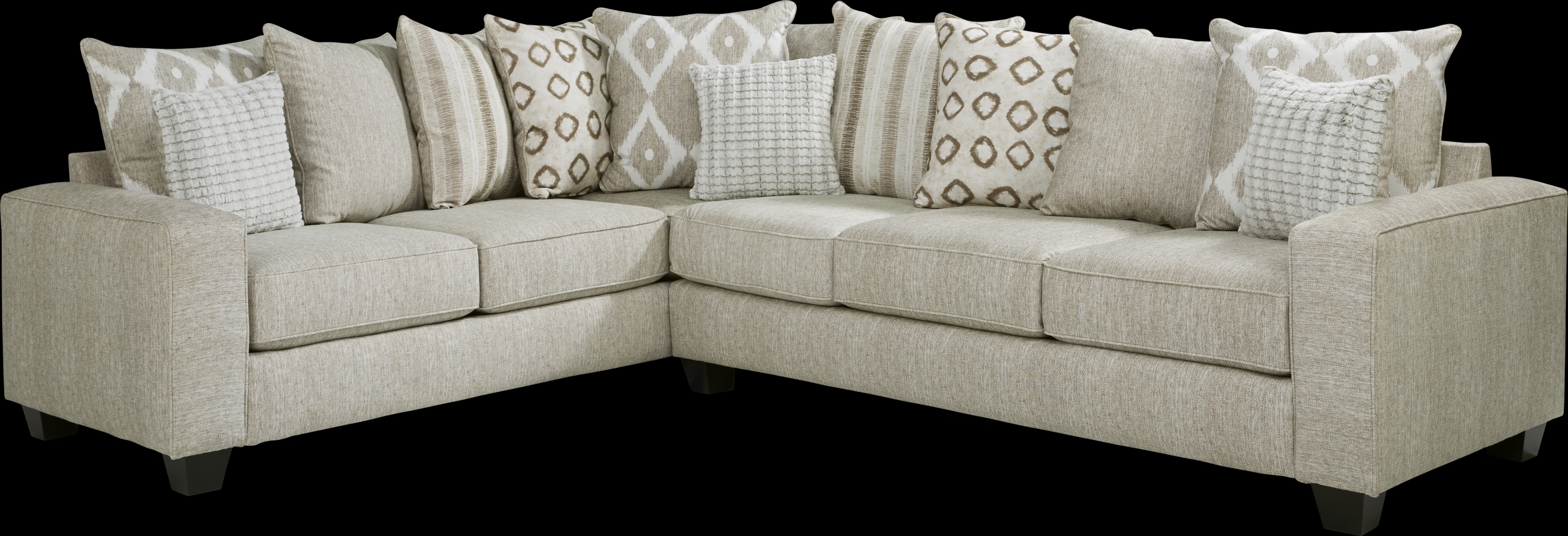 Carole Court Beige 2 Pc Sleeper Sectional - Thumbnail - Image 1