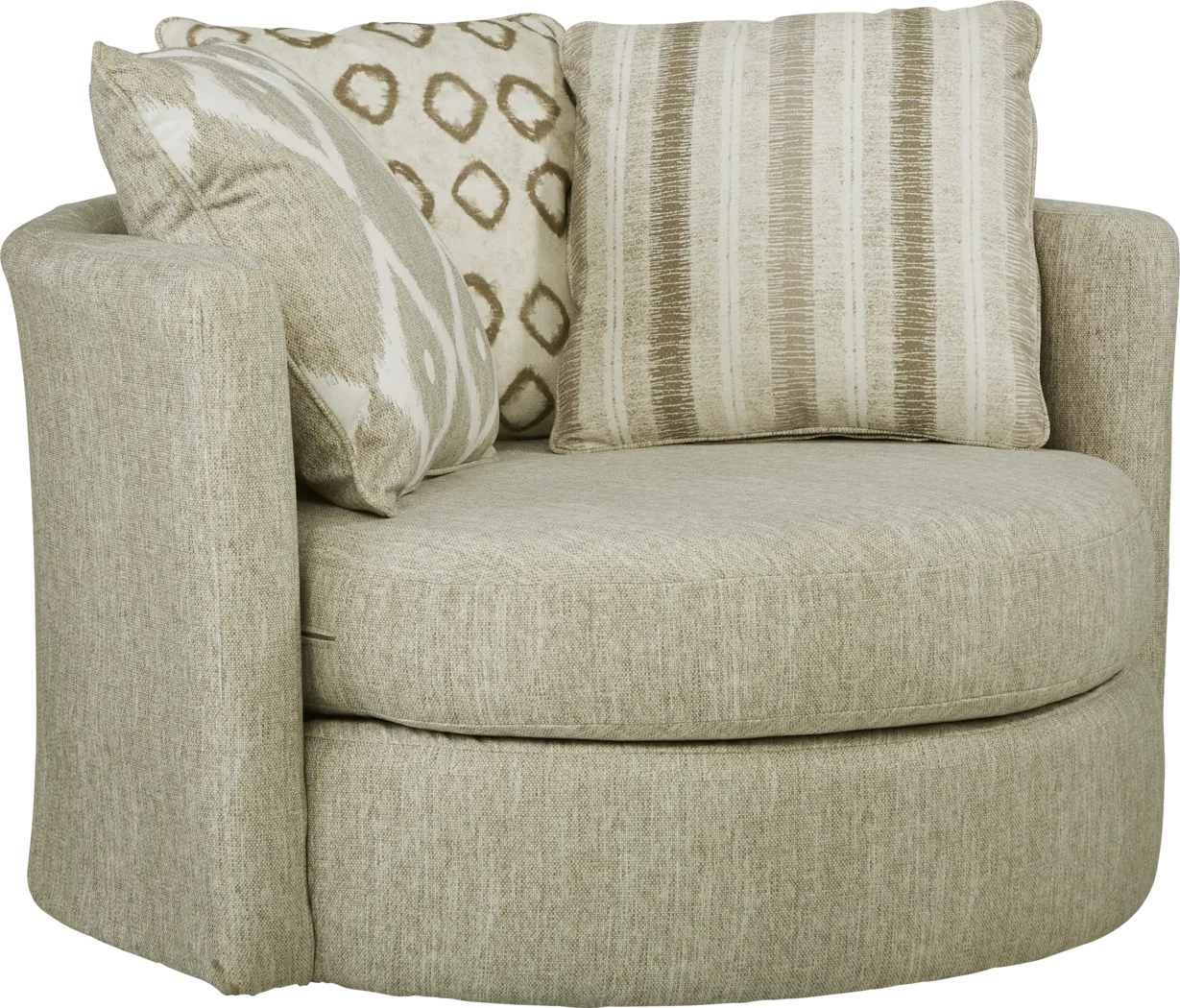 Carole Court Beige Swivel Chair - Thumbnail - Image 1