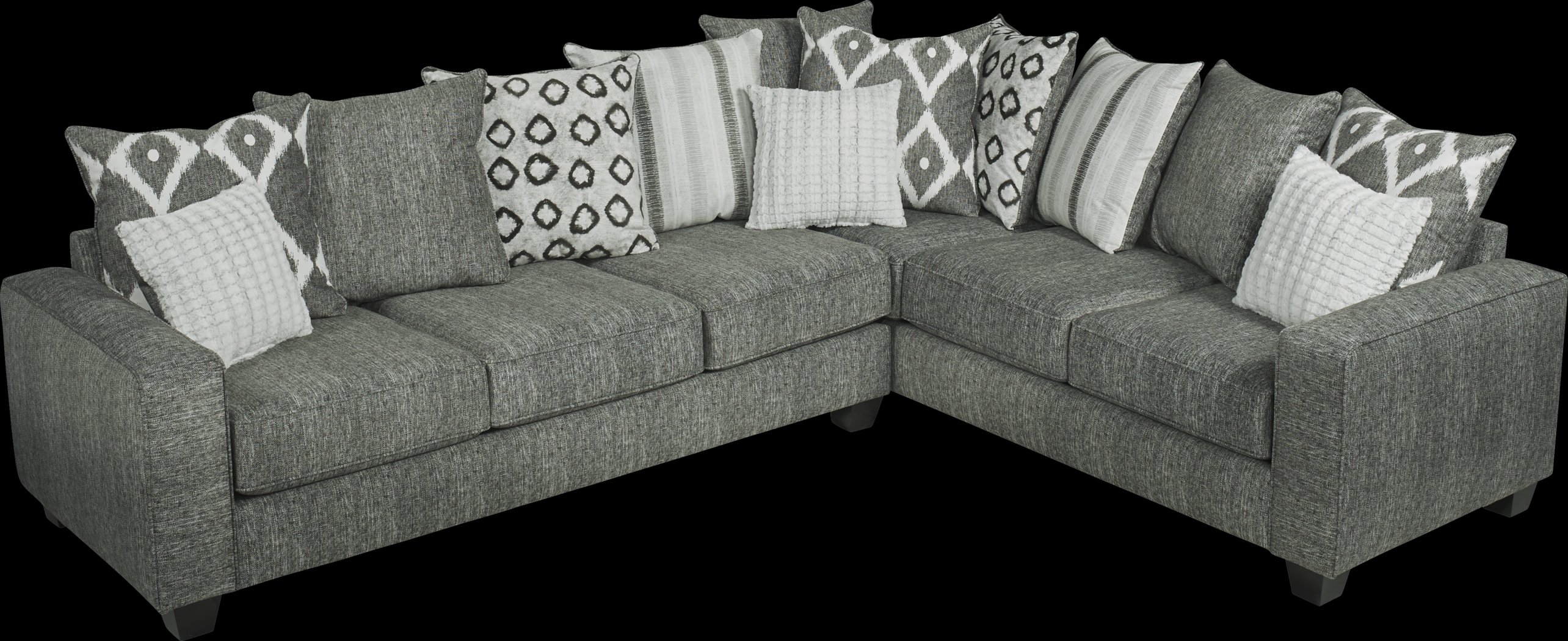 Carole Court Gray 2 Pc Gel Foam Sleeper Sectional - Thumbnail - Image 1