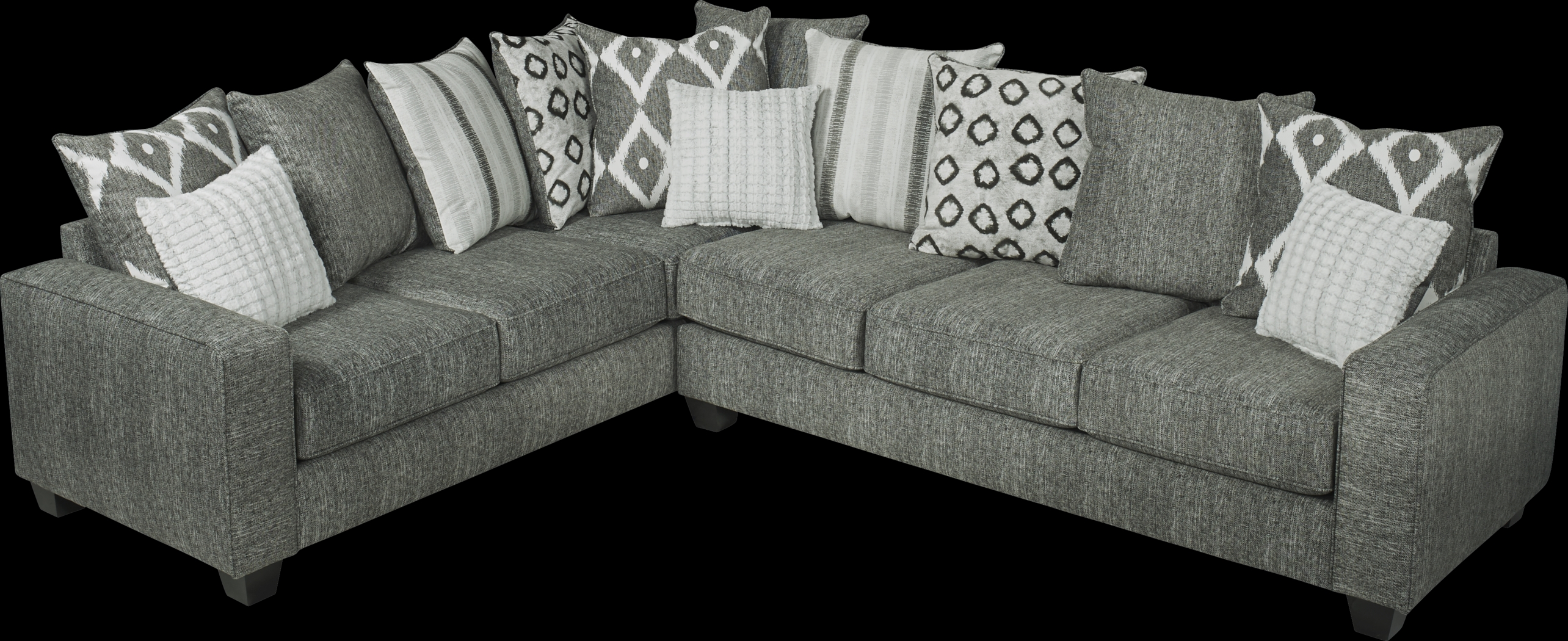 Carole Court Gray 5 Pc Sectional Living Room - Thumbnail - Image 2