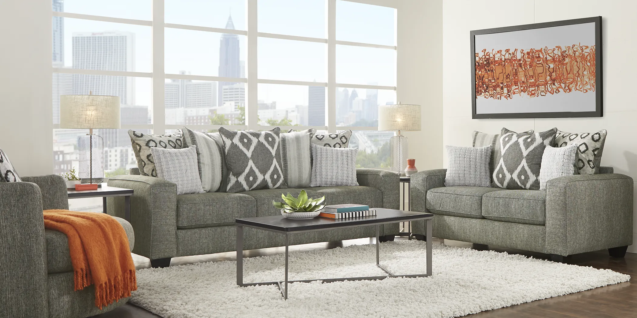 Carole Court Gray 3 Pc Living Room - Thumbnail - Image 1