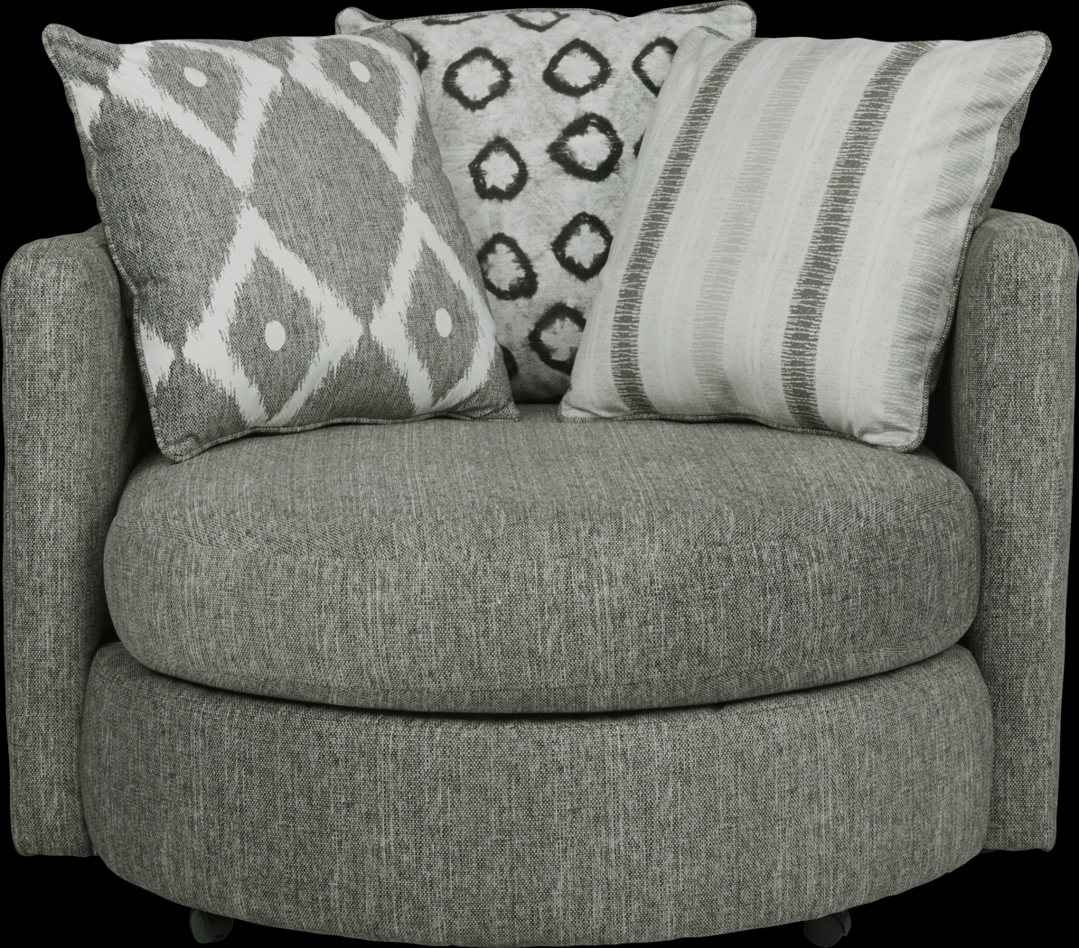 Carole Court Gray Swivel Chair - Thumbnail - Image 2