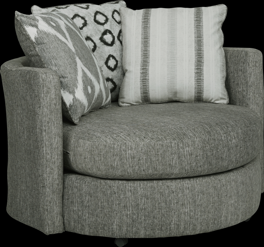 Carole Court Gray Swivel Chair - Thumbnail - Image 1