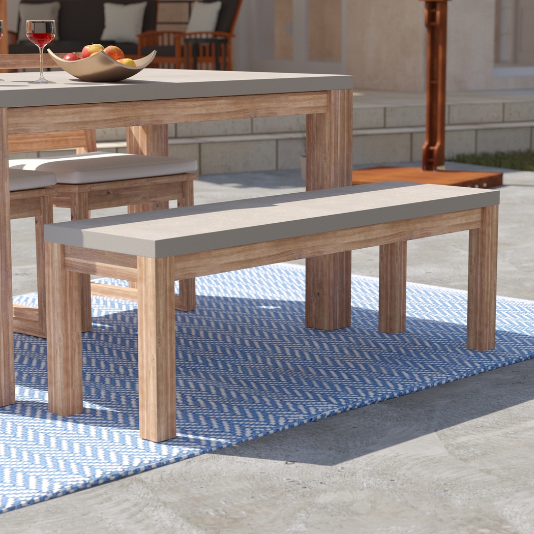 Carolewood Gray Outdoor Bench - Thumbnail - Image 2