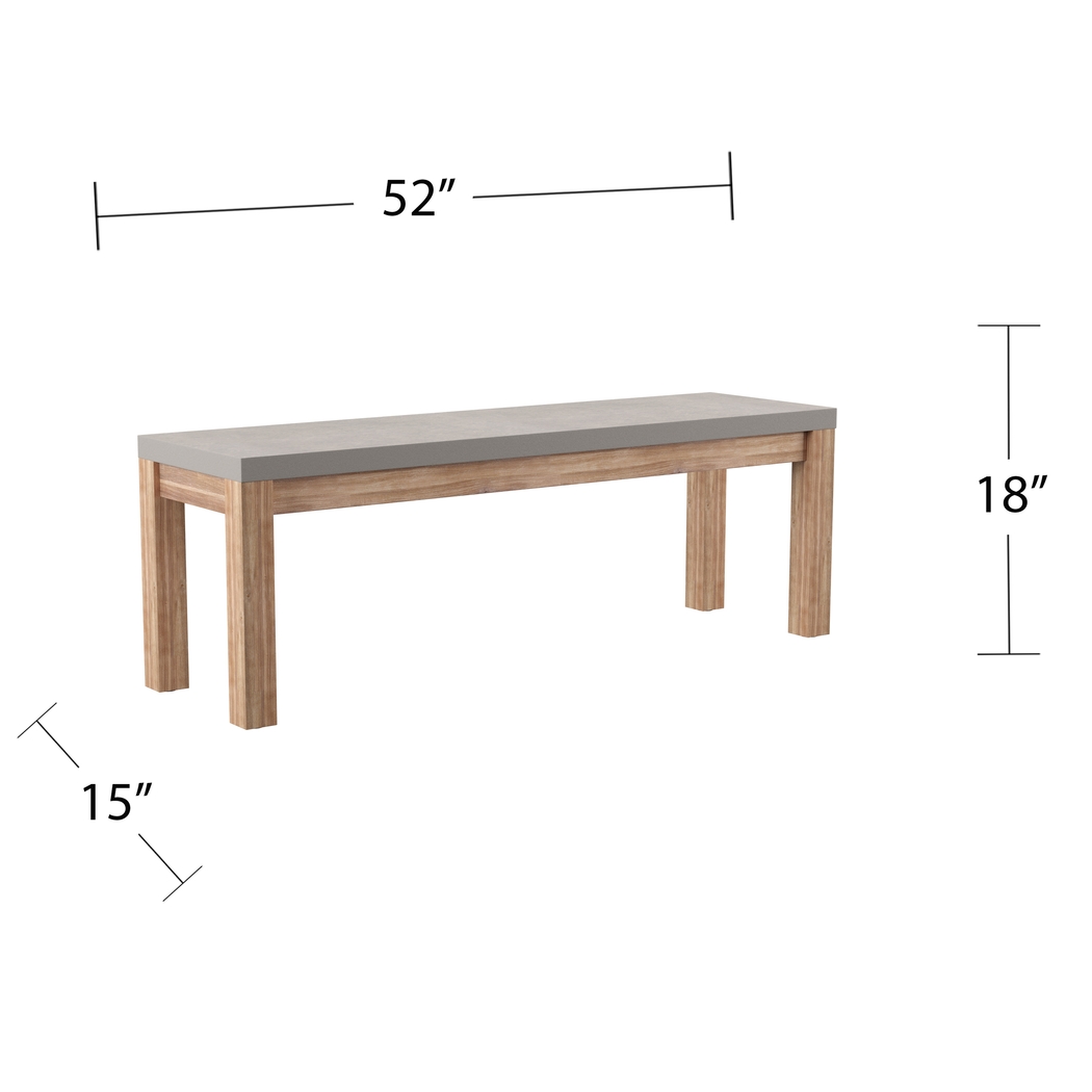 Carolewood Gray Outdoor Bench - Thumbnail - Image 6