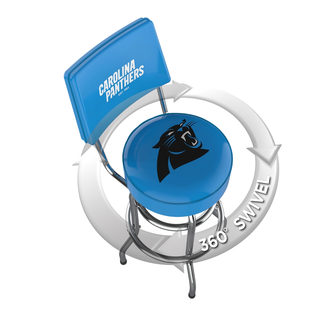 Carolina Panthers Blue Swivel Barstool with Back - Thumbnail - Image 3