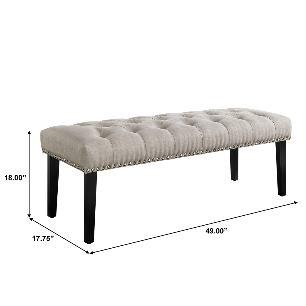 Caroline Beige Accent Bench - Thumbnail - Image 6