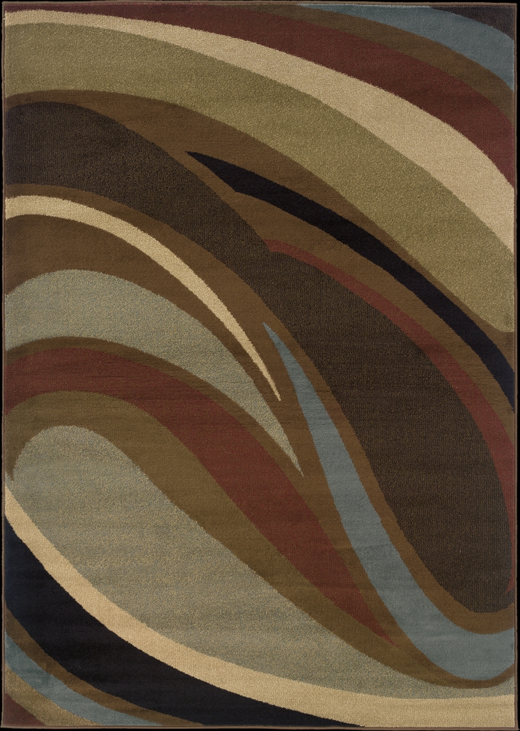 Caroll 5'3 x 7'6 Brown Multi Rug - Thumbnail - Image 1