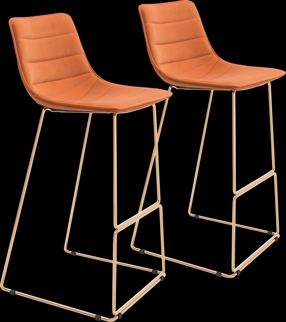Carramore Orange Bar Height Stool, Set of 2 - Thumbnail - Image 1