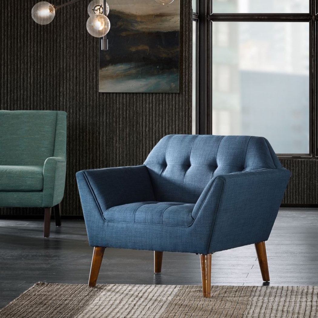 Carrere Blue Accent Chair - Thumbnail - Image 2