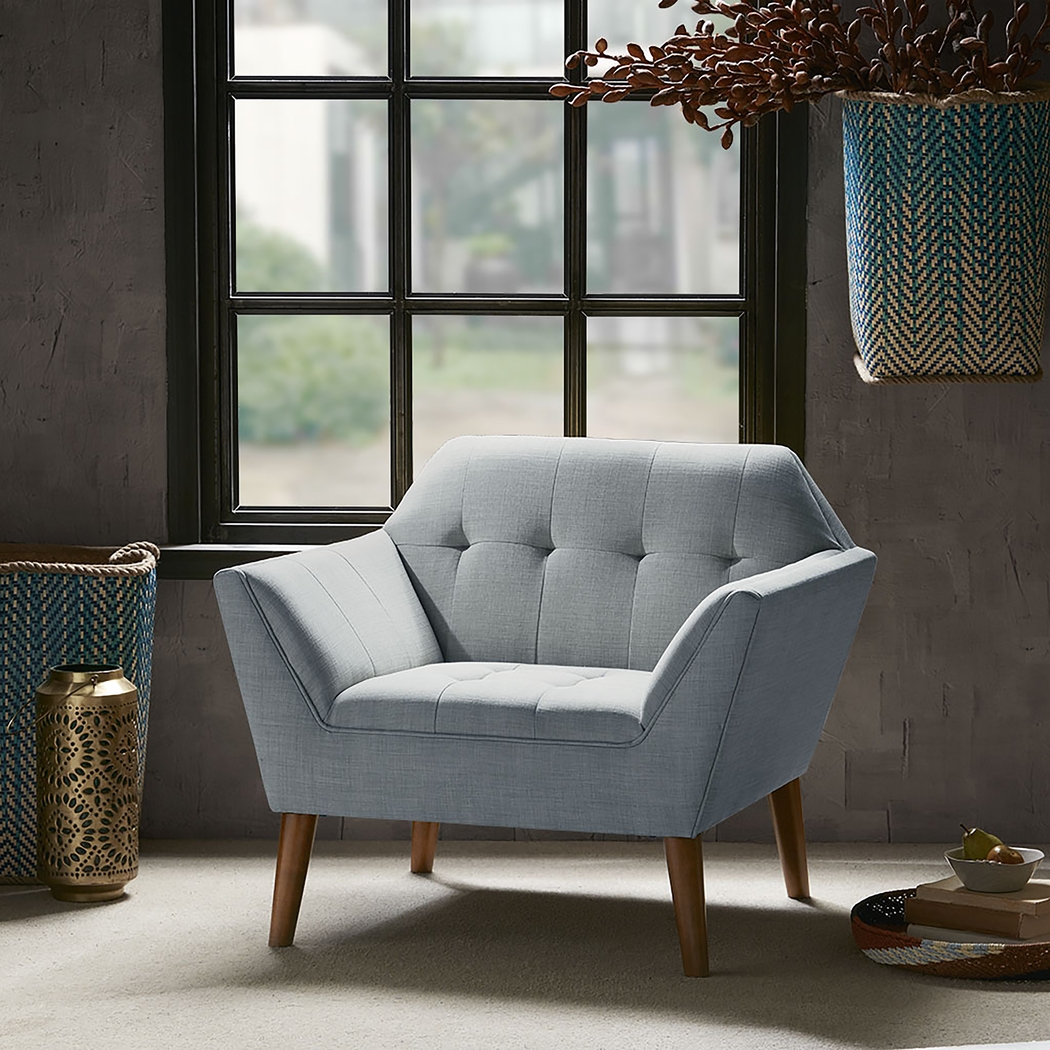 Carrere Light Blue Accent Chair - Thumbnail - Image 2