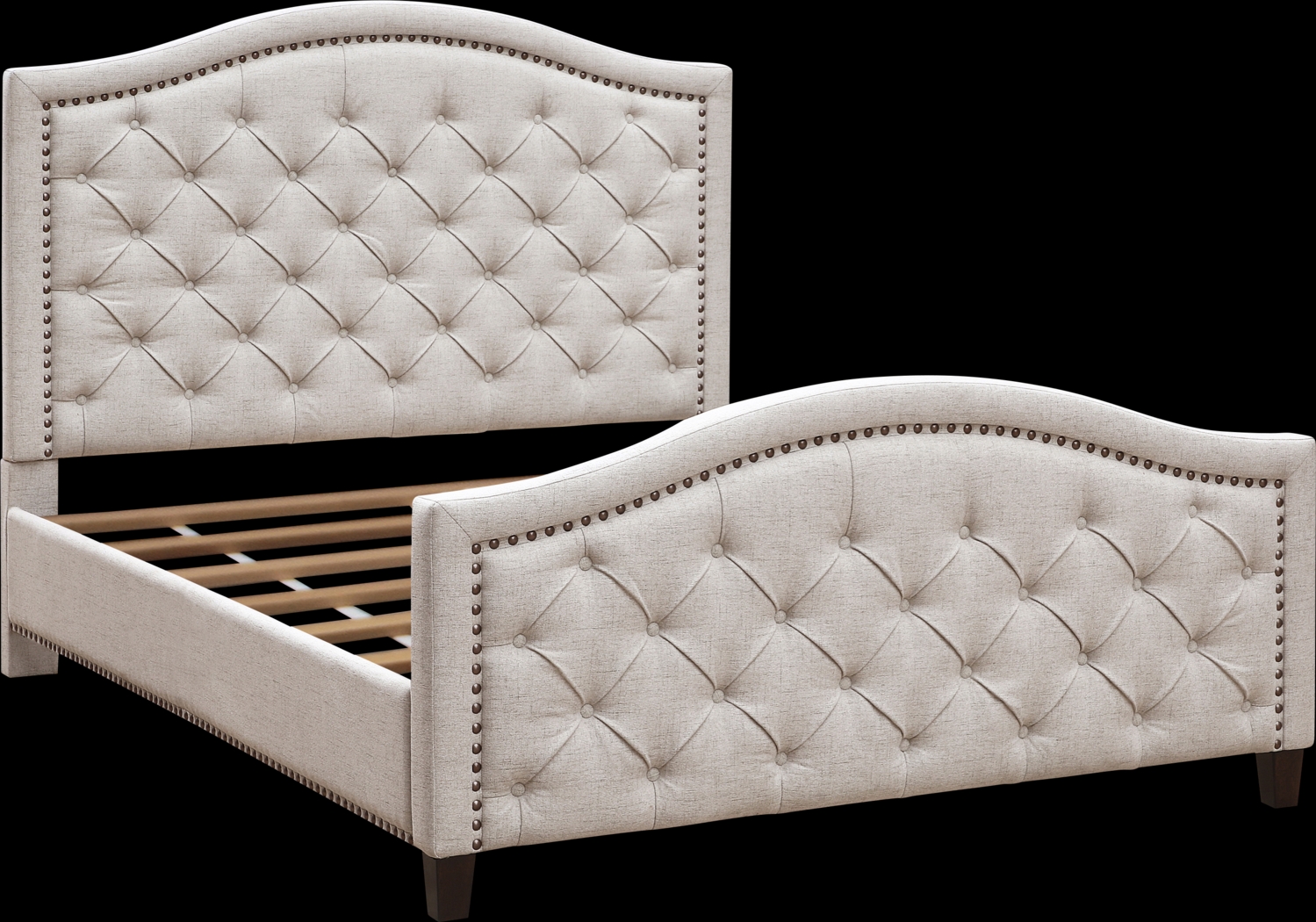 Carrollview Beige Queen Bed - Thumbnail - Image 2