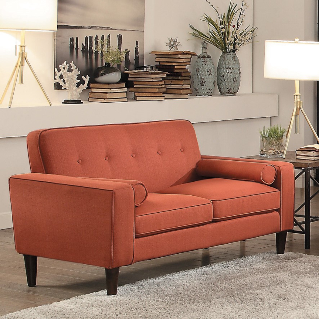 Carrolwood Orange Loveseat - Thumbnail - Image 2