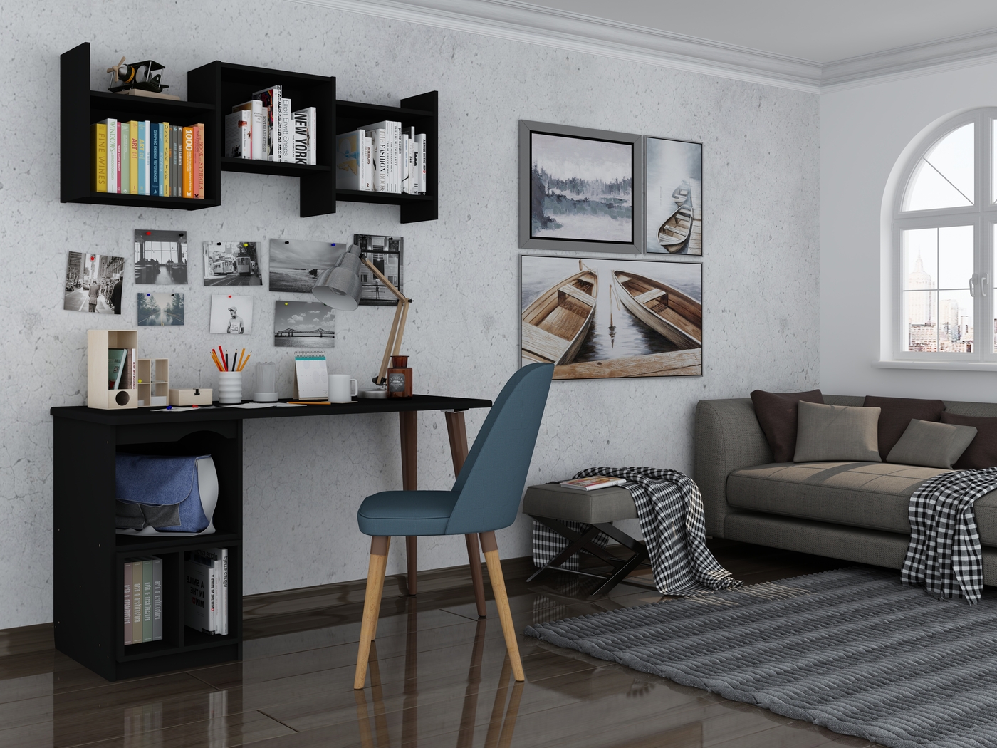 Carrondale Black Desk - Thumbnail - Image 9