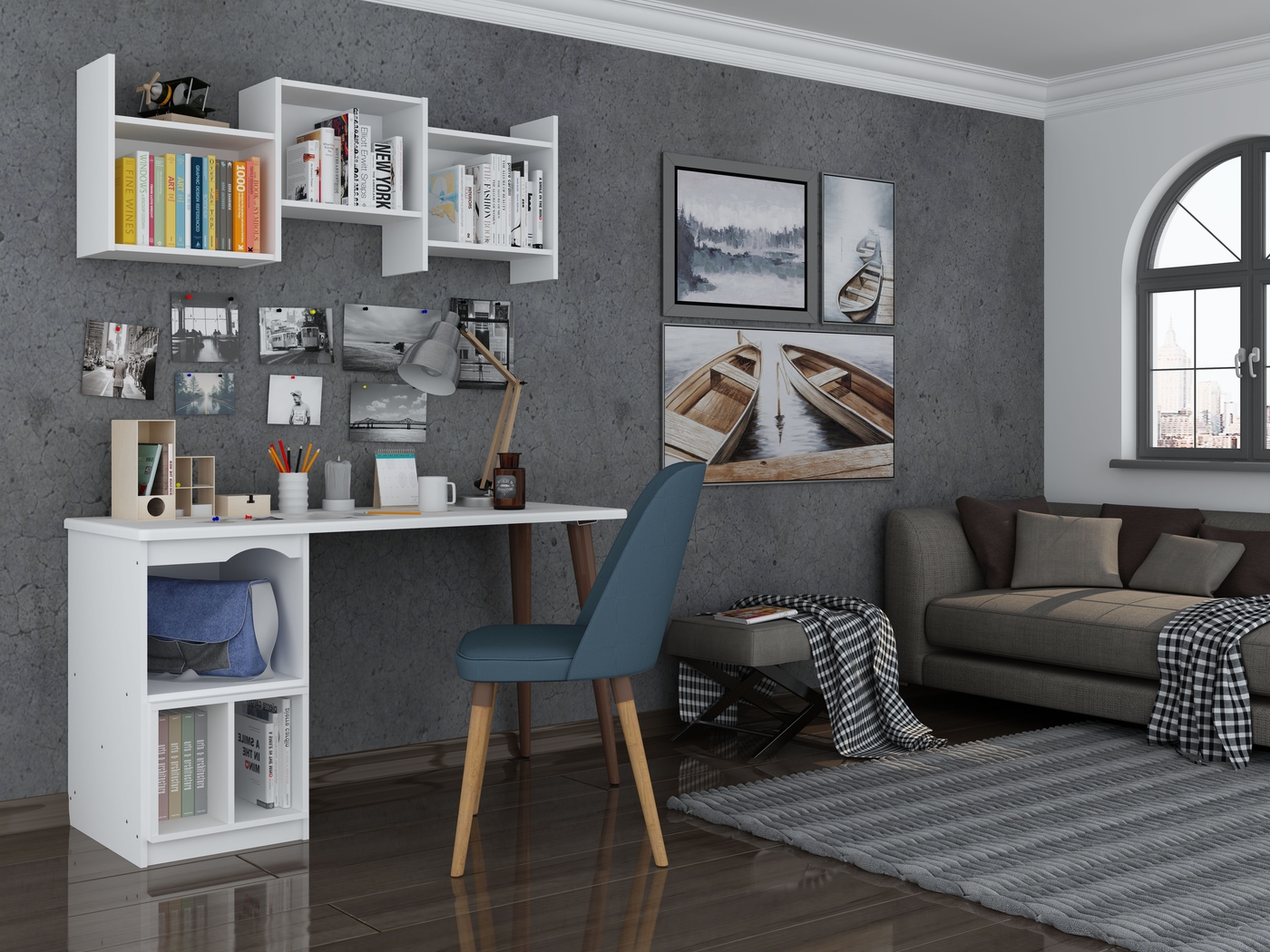 Carrondale White Desk - Thumbnail - Image 9