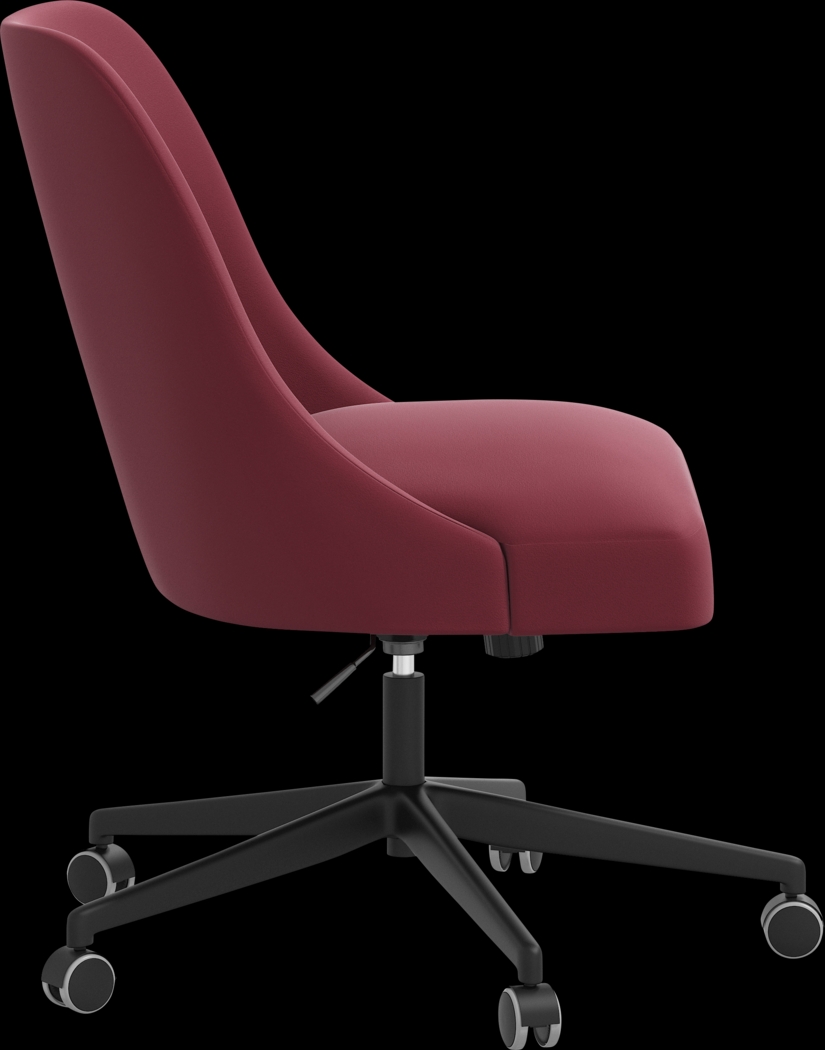 Carsell Burgundy Desk Chair - Thumbnail - Image 3