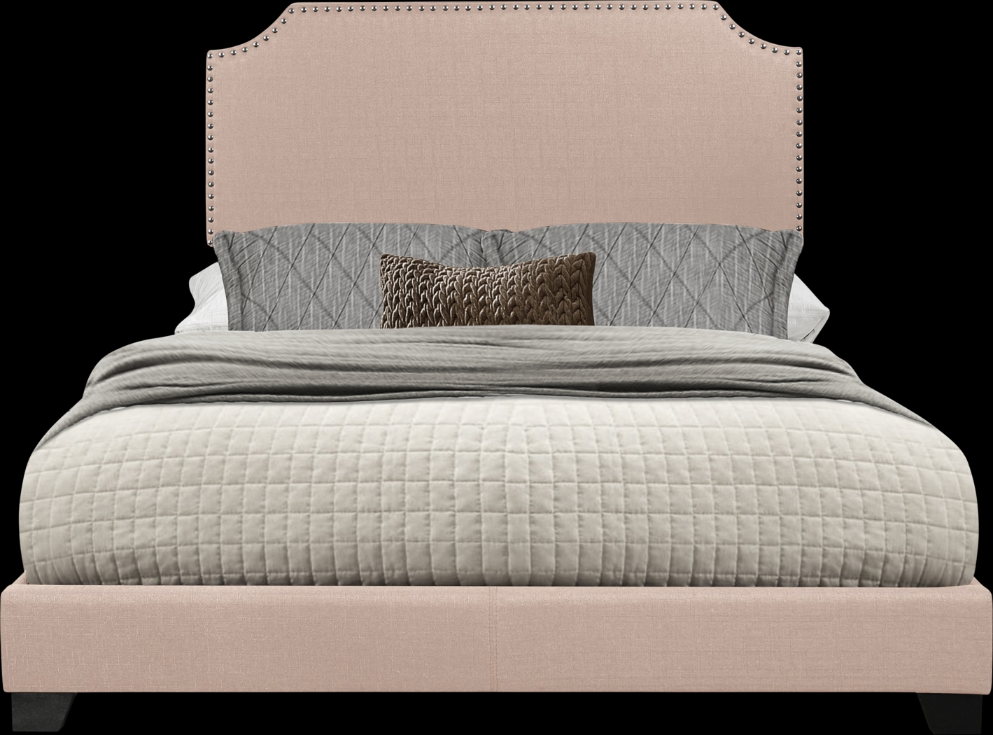 Carshalton Beige King Upholstered Bed - Thumbnail - Image 1