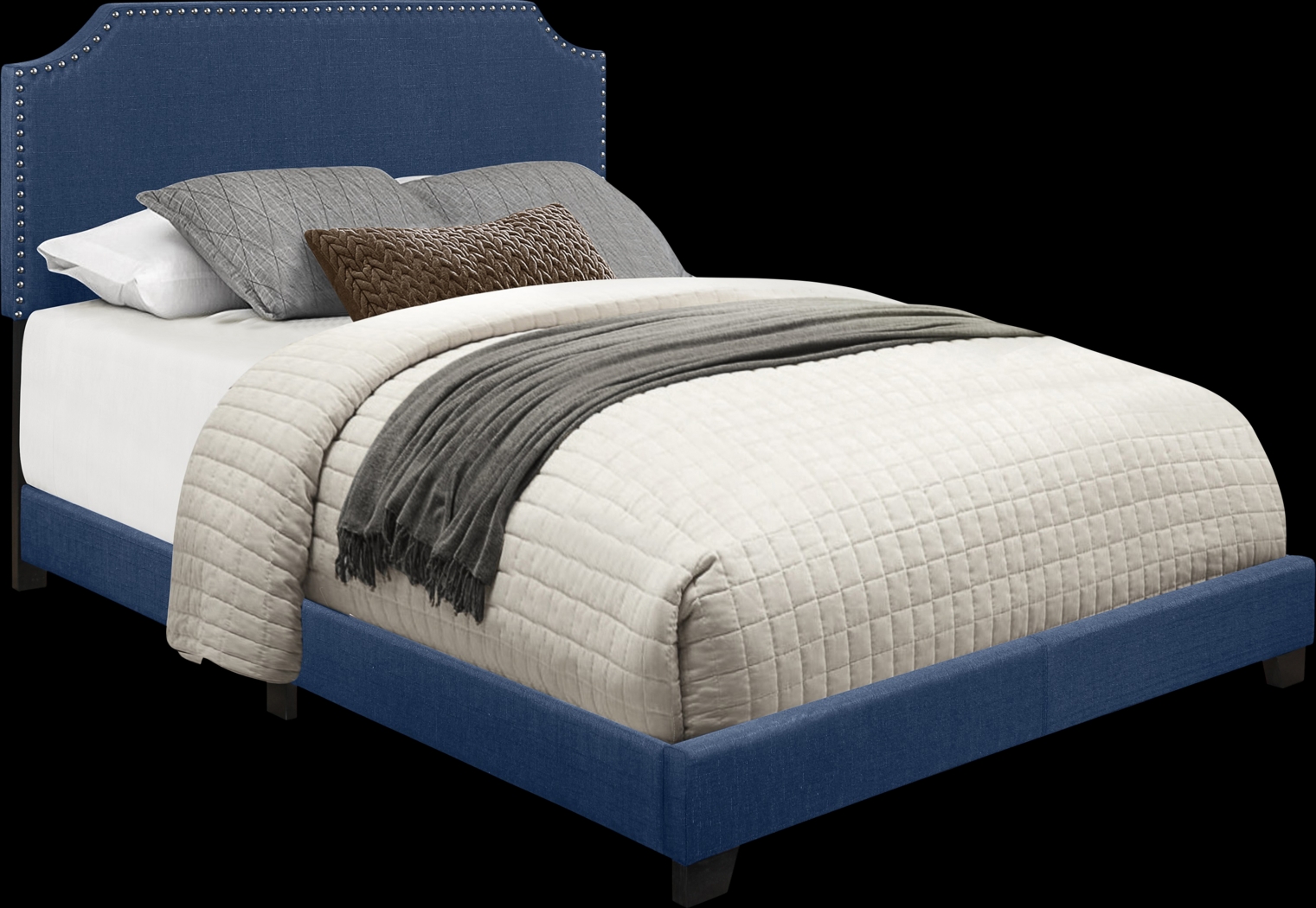 Carshalton Blue Full Upholstered Bed - Thumbnail - Image 3
