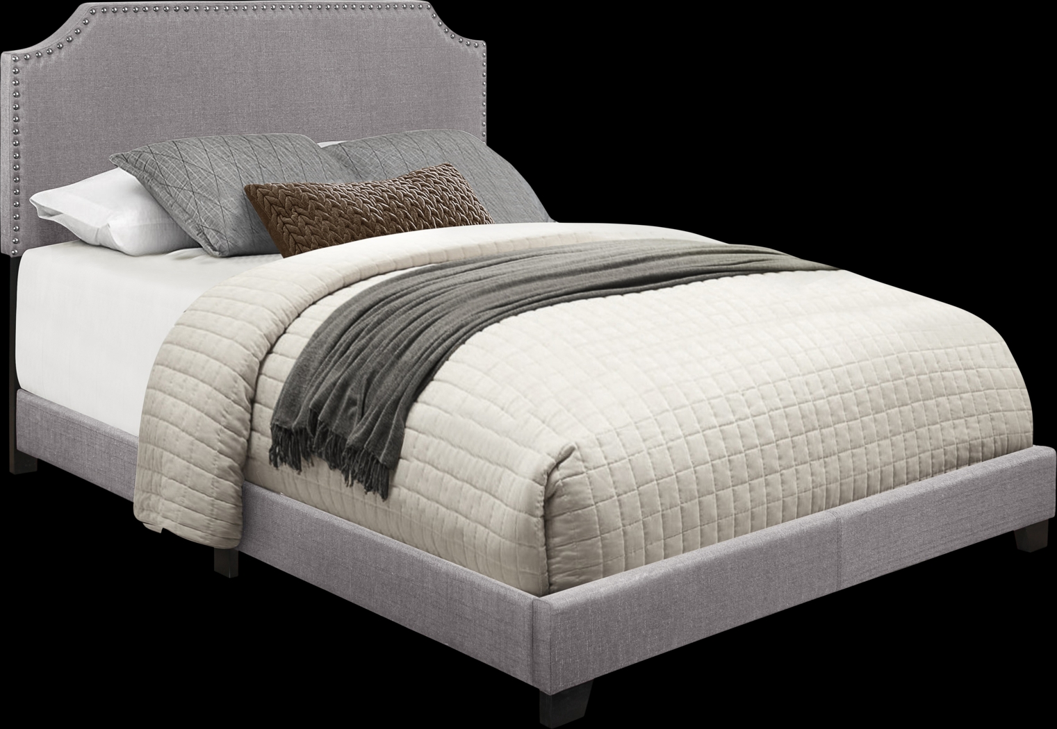 Carshalton Gray Full Upholstered Bed - Thumbnail - Image 3