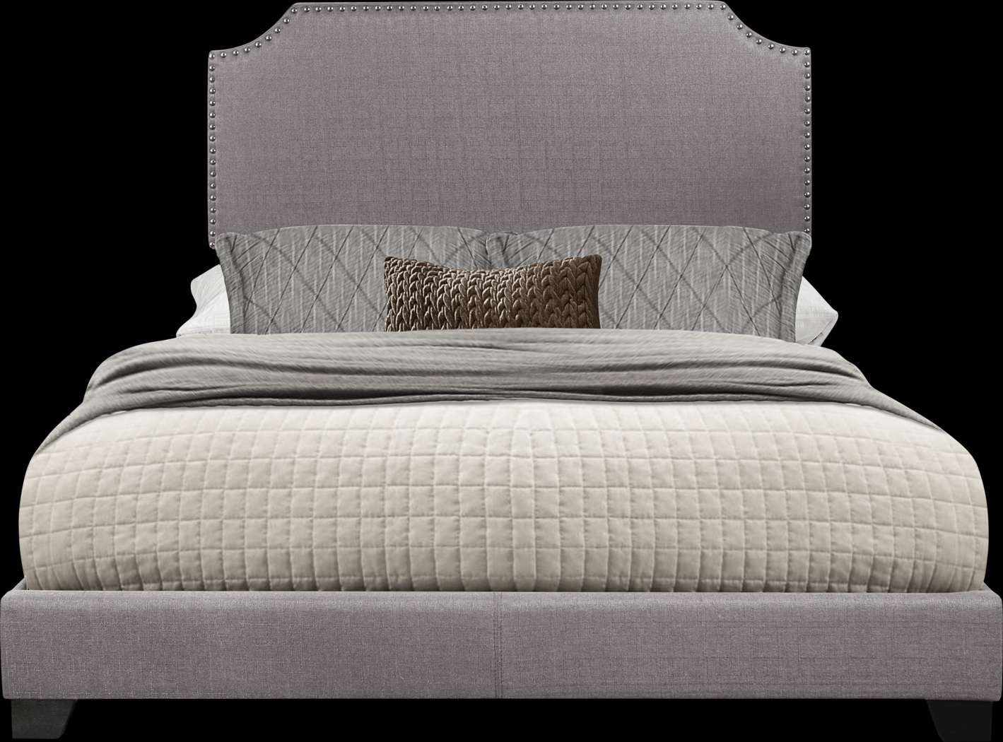 Carshalton Gray Full Upholstered Bed - Thumbnail - Image 1