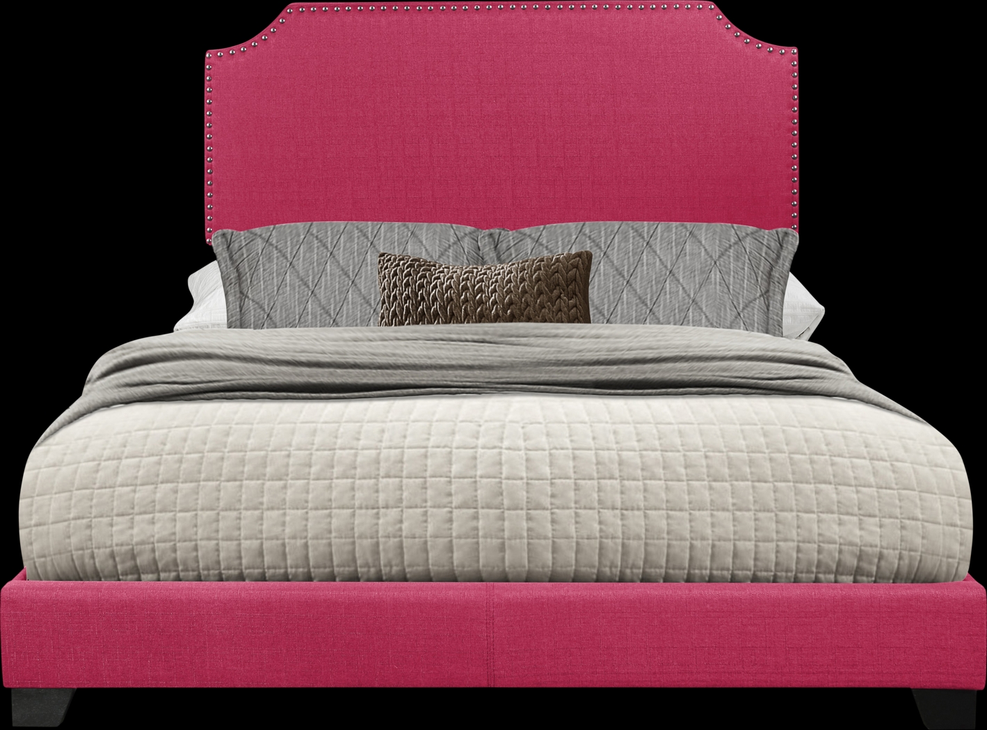 Carshalton Pink King Upholstered Bed - Thumbnail - Image 1