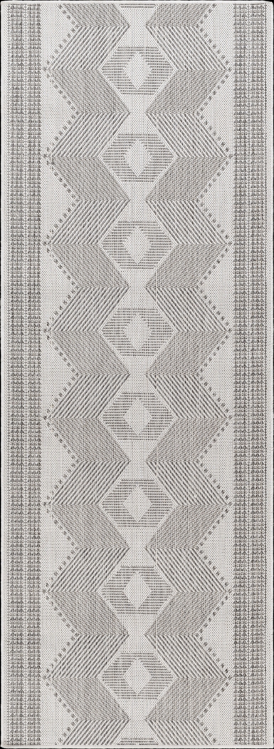 Carson Gray 2'7 x 7'3 Indoor/Outdoor Rug - Thumbnail - Image 1