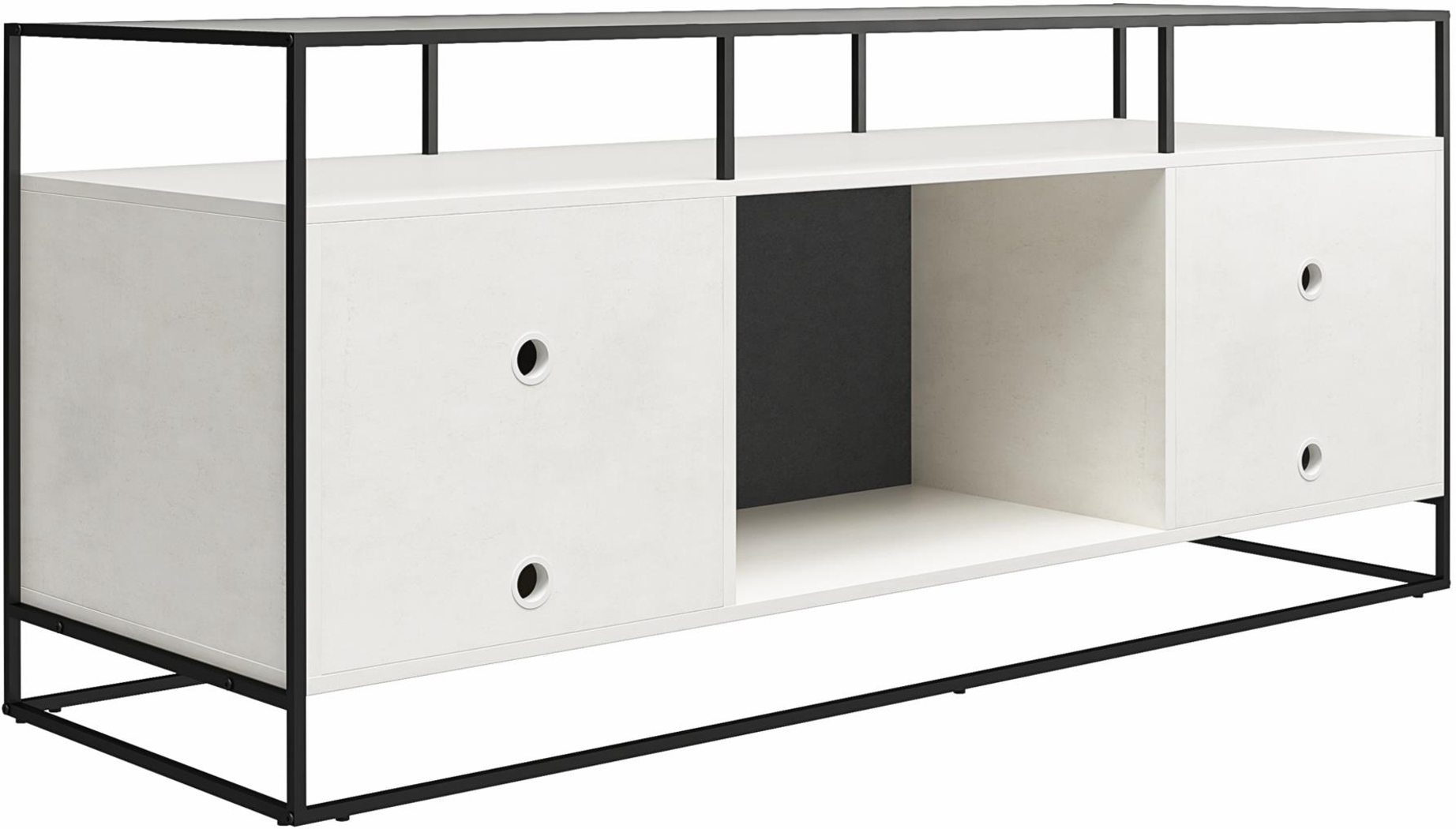 Carterette White 59 in. Console with Electric Fireplace - Thumbnail - Image 4