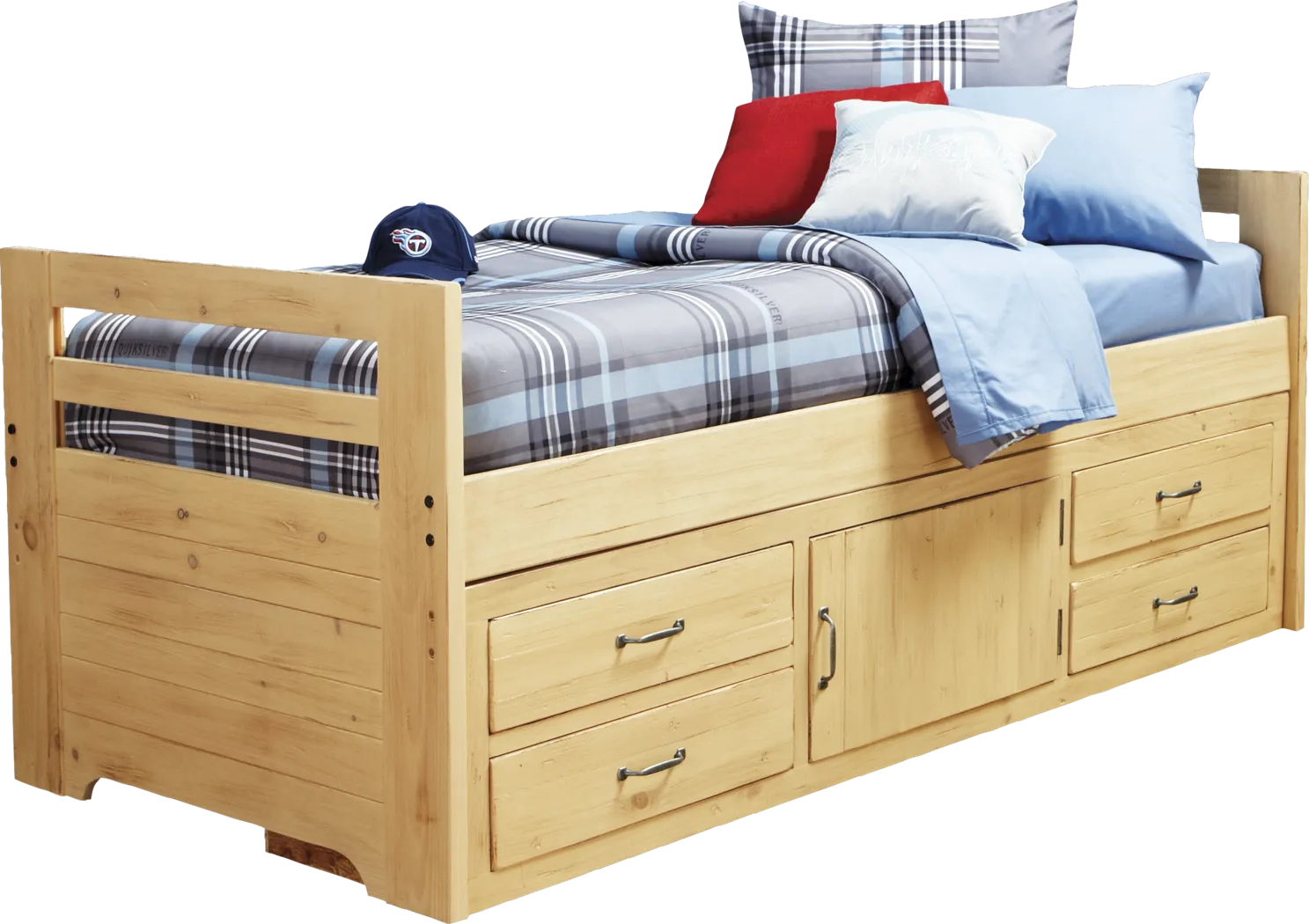 Carter's Kids Collection Lost Creek Pine 4 Pc Full Captain'sPedestal Bed - Thumbnail - Image 1