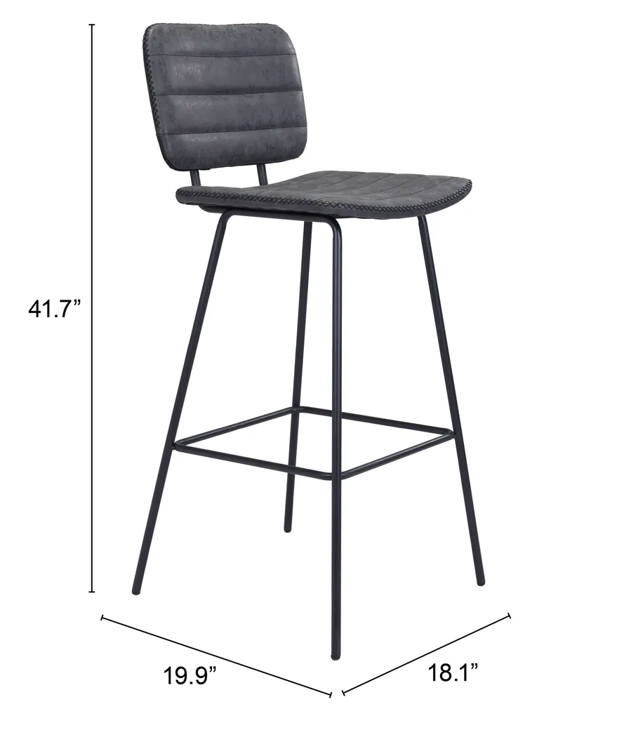 Carylynn Black Bar Height Stool, Set of 2 - Thumbnail - Image 9