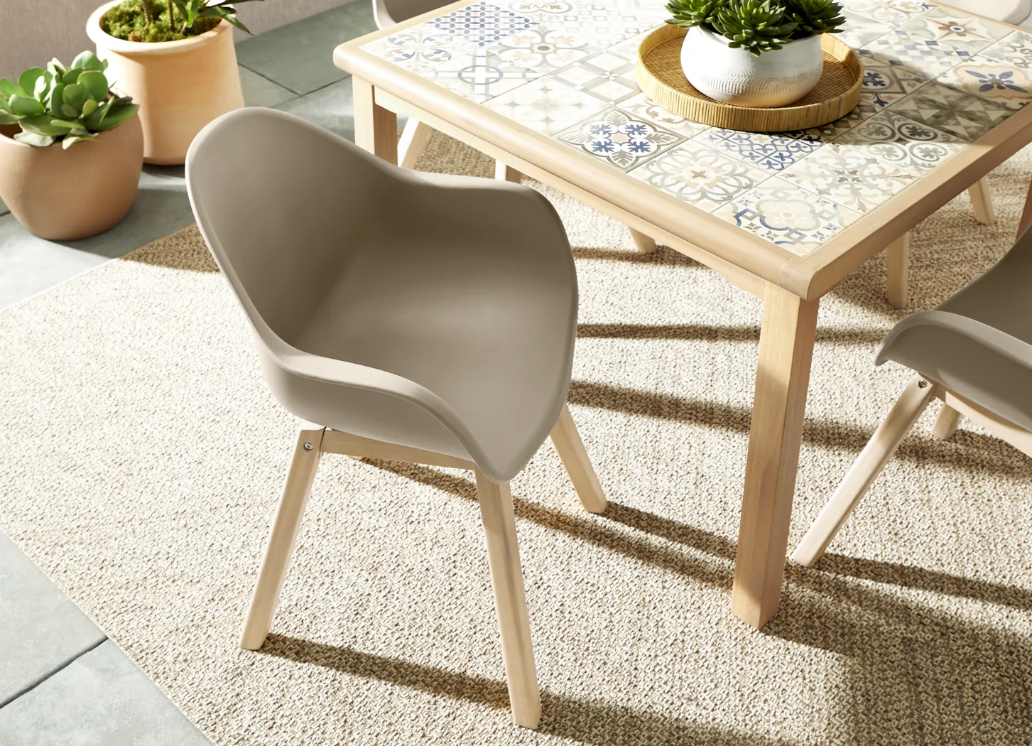 Casa Villa Multi 5 Pc Outdoor Dining Set with Beige Chairs - Thumbnail - Image 8