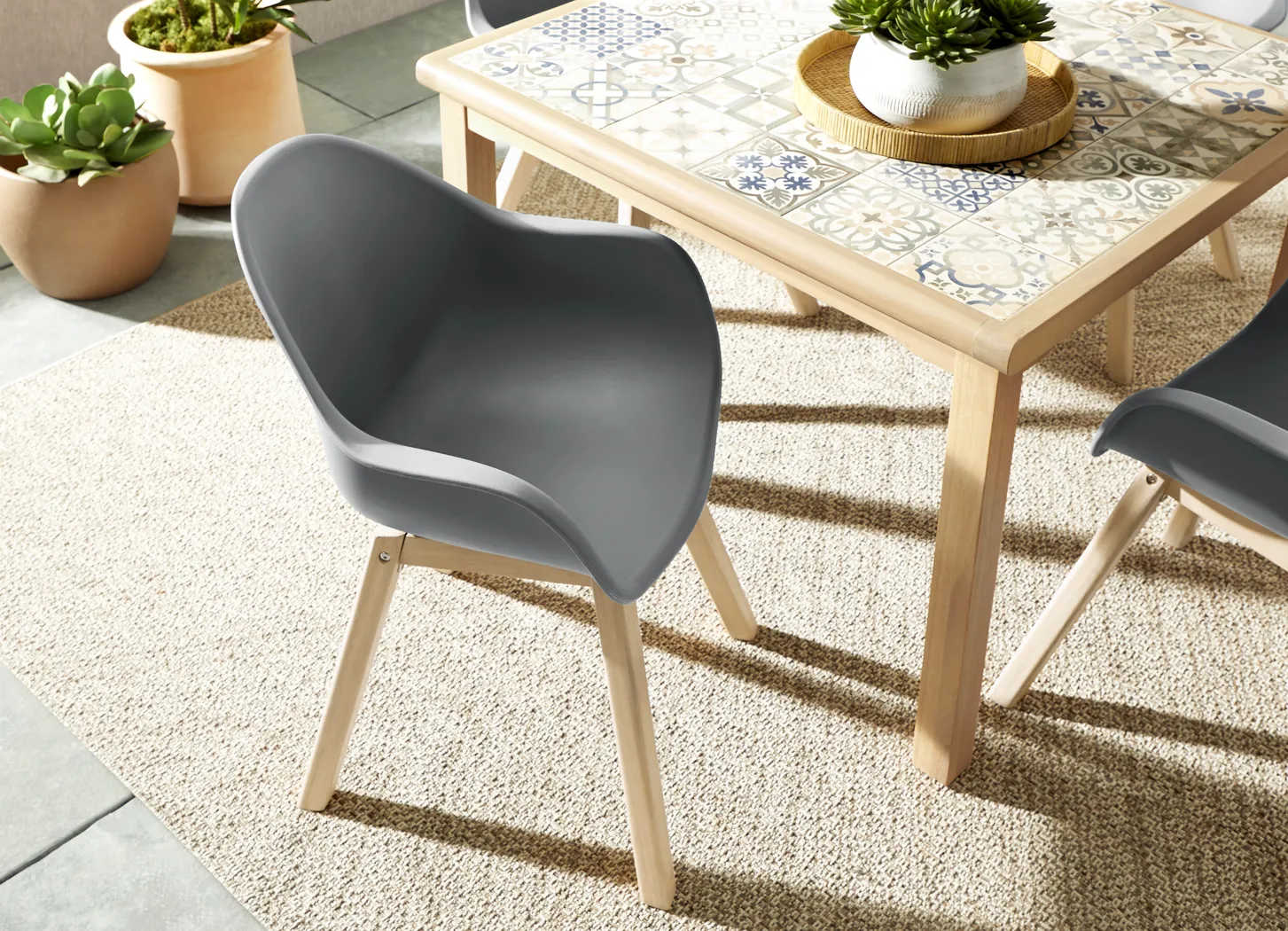 Casa Villa Multi 7 Pc Outdoor Dining Set with Dark Gray Chairs - Thumbnail - Image 8