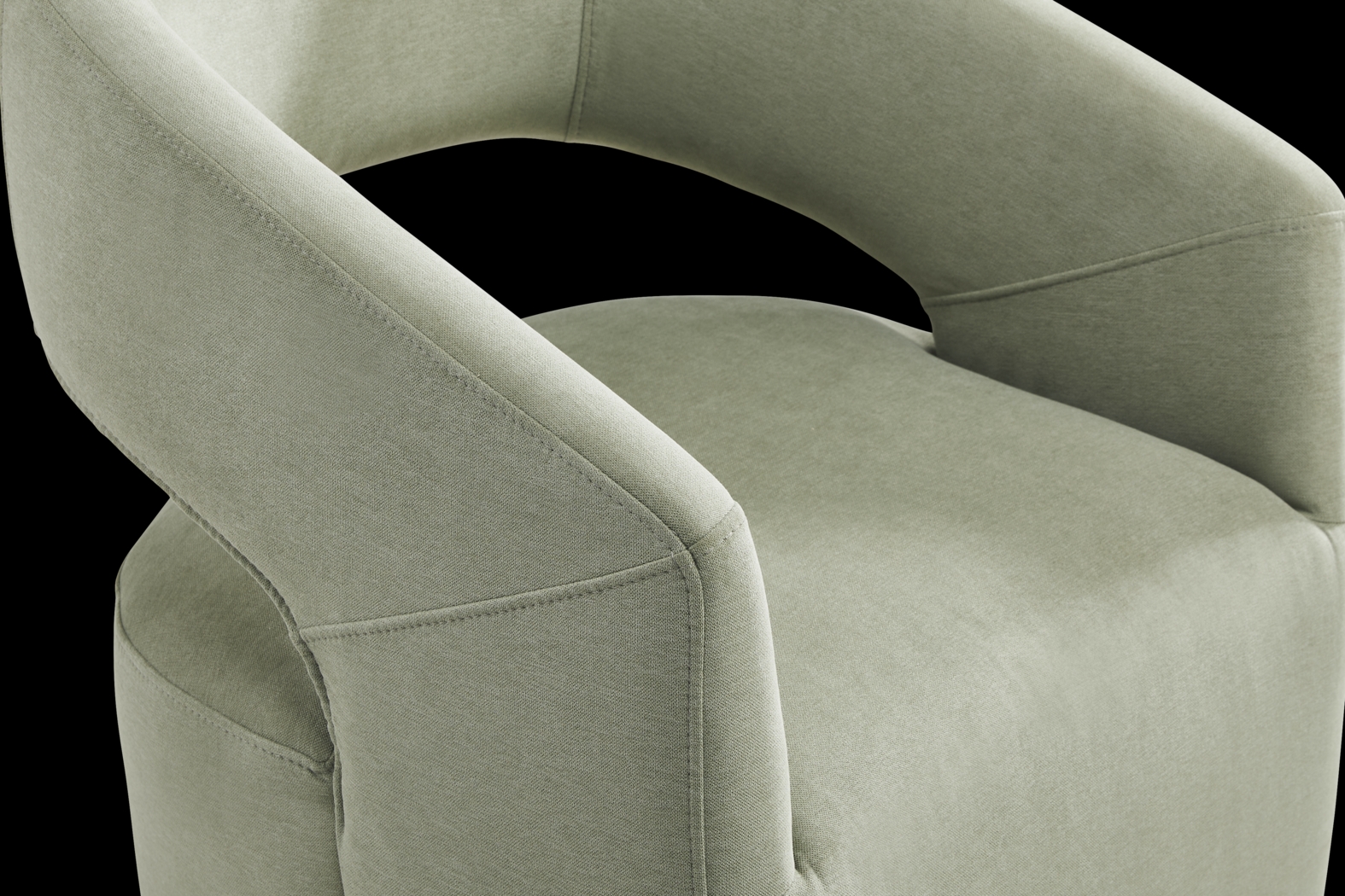 Kendall Black 5 Pc 48" Round Dining Room with Sage Cascade Park Arm Chairs - Thumbnail - Image 5