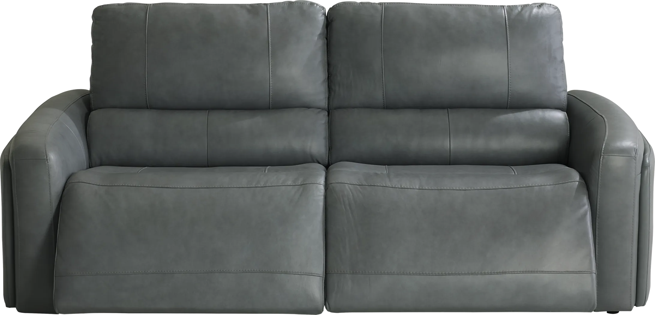 Cascade Way by Shaquille O'Neal Home Blue Leather 2 Pc Dual Power Reclining Sofa - Thumbnail - Image 1