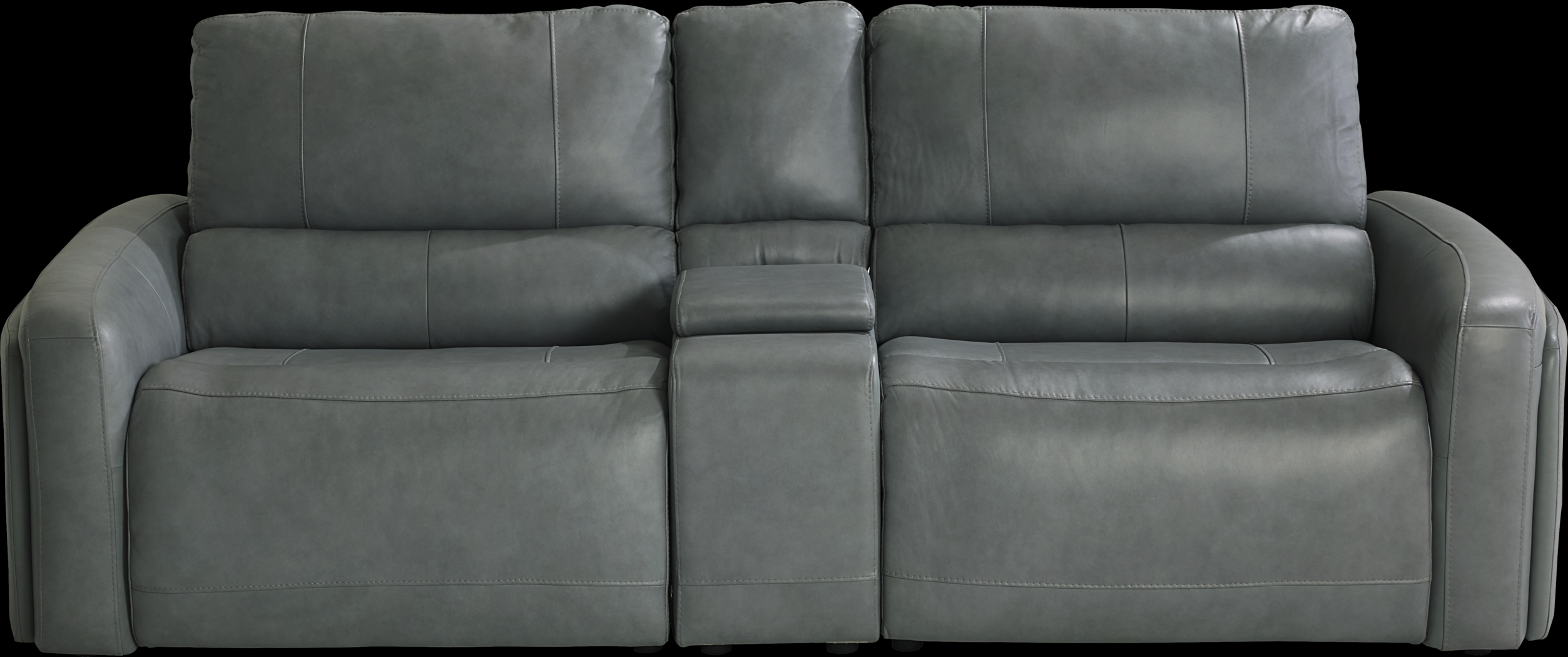 Cascade Way by Shaquille O'Neal Home Blue Leather 3 Pc Dual Power Reclining Sofa - Thumbnail - Image 2