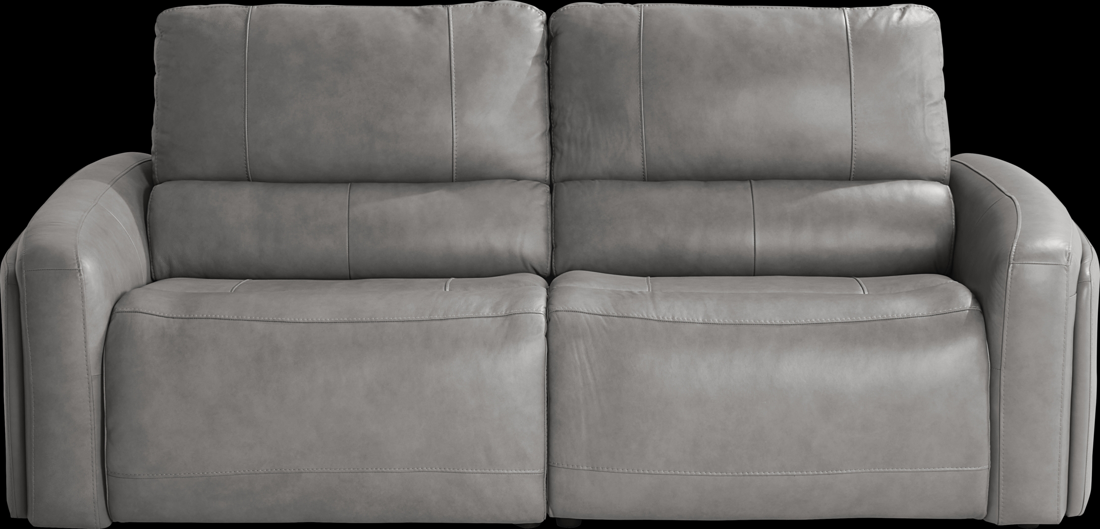 Cascade Way by Shaquille O'Neal Home Gray Leather 2 Pc Dual Power Reclining Sofa - Thumbnail - Image 2