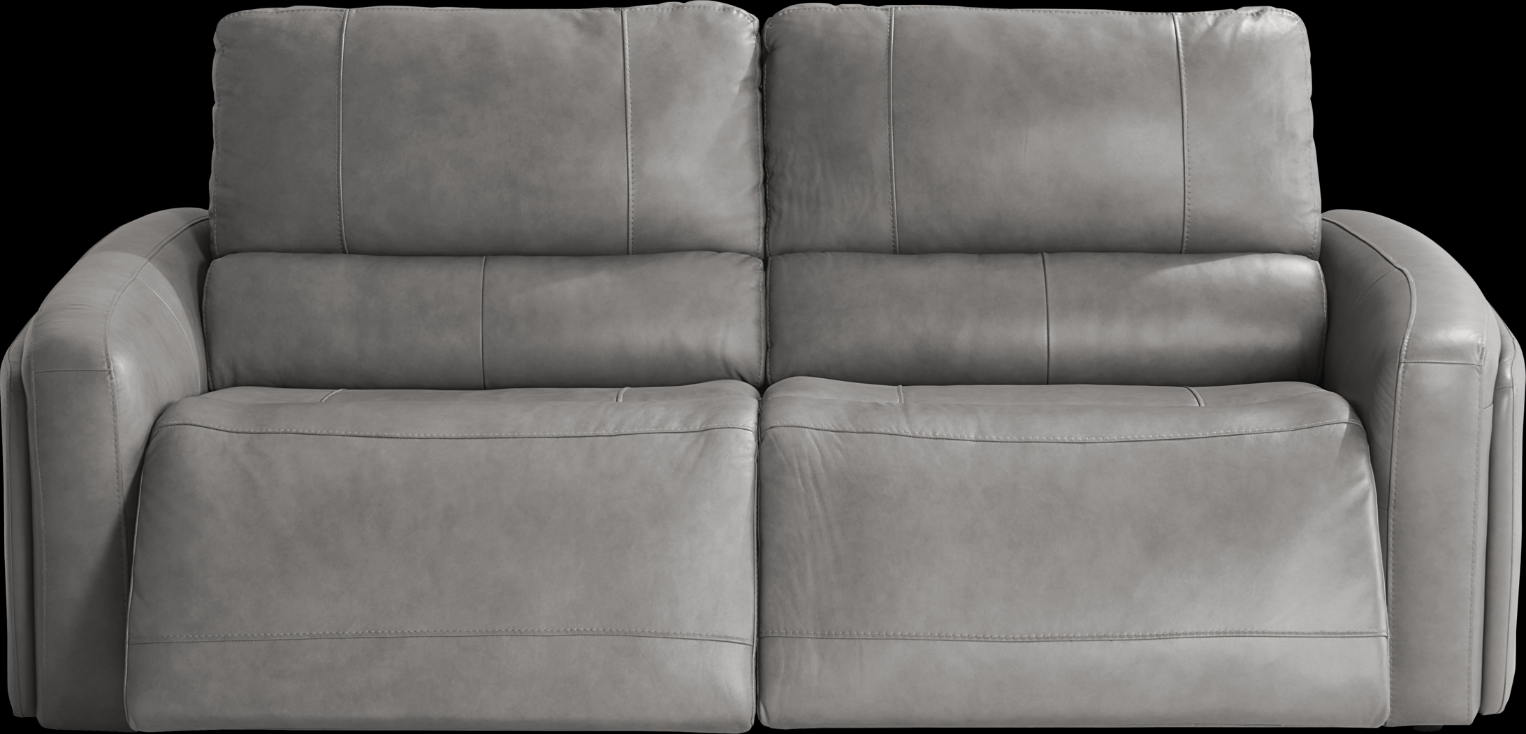 Cascade Way by Shaquille O'Neal Home Gray Leather 2 Pc Dual Power Reclining Sofa - Thumbnail - Image 1