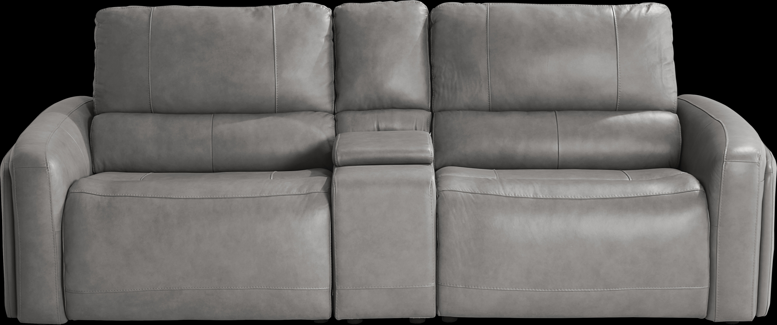 Cascade Way by Shaquille O'Neal Home Gray Leather 3 Pc Dual Power Reclining Sofa - Thumbnail - Image 2