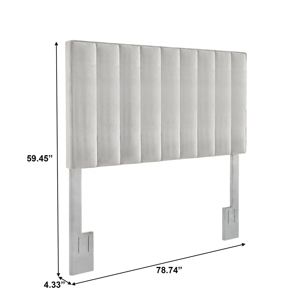 Casey Elle Light Gray King/California Headboard - Thumbnail - Image 8