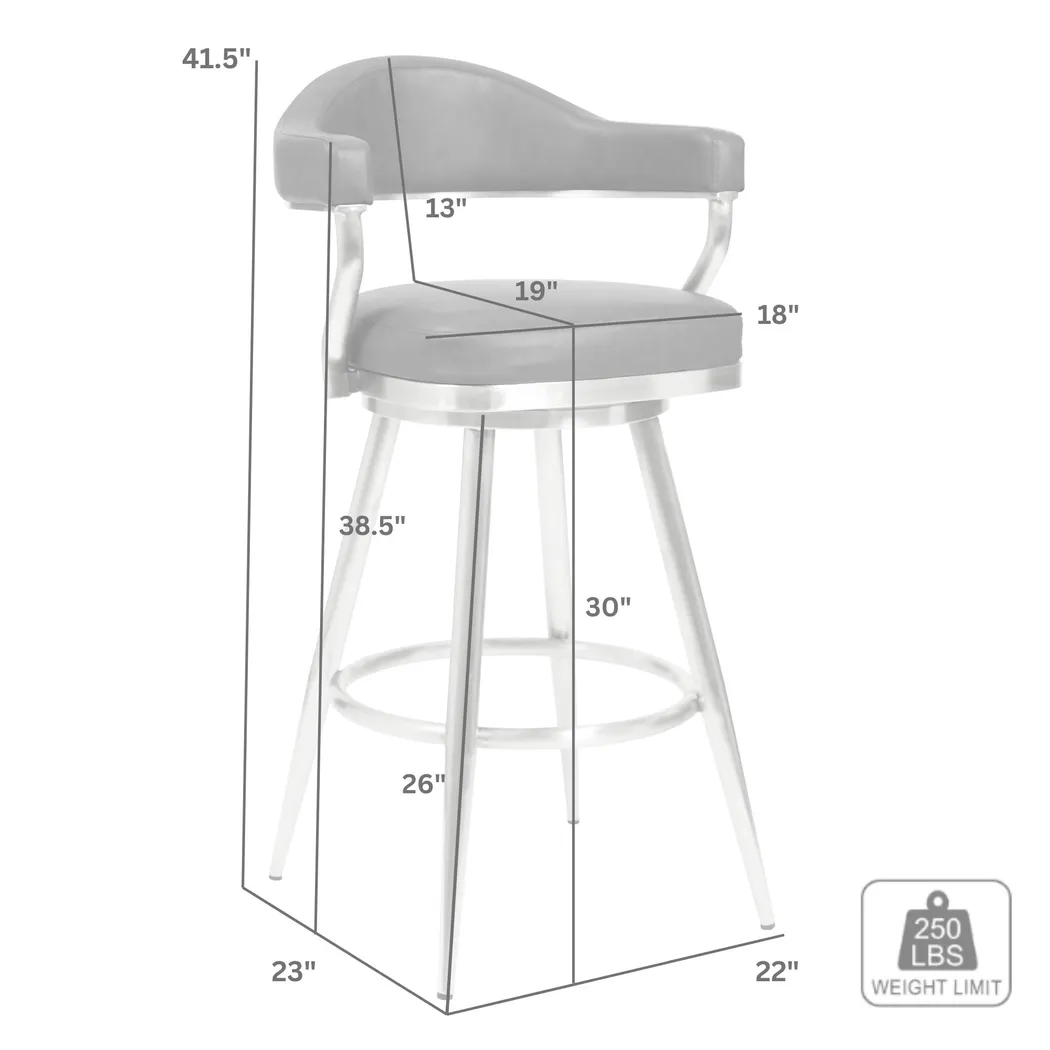 Casgus Brown Swivel Barstool - Thumbnail - Image 7