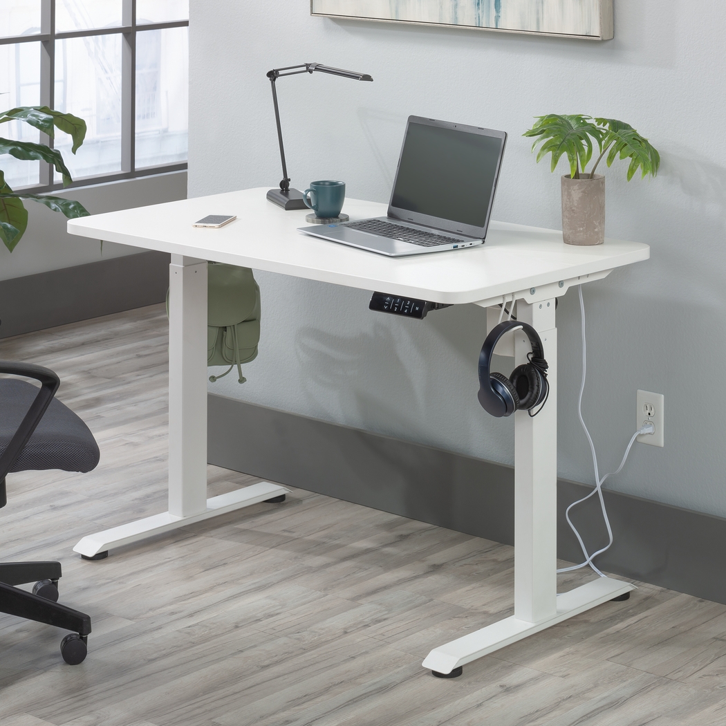 Cashell White Adjustable Height Desk - Thumbnail - Image 2