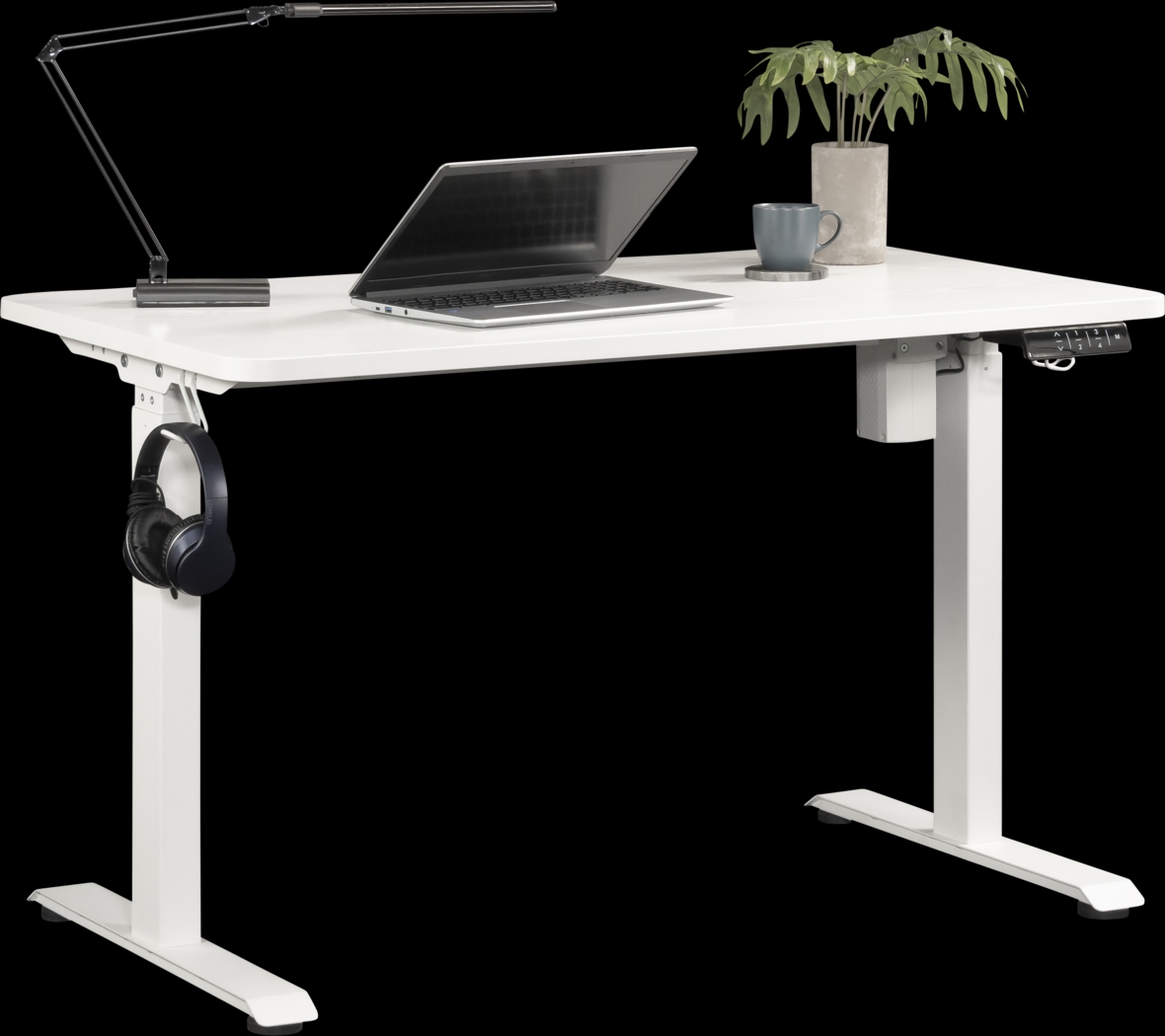 Cashell White Adjustable Height Desk - Thumbnail - Image 1