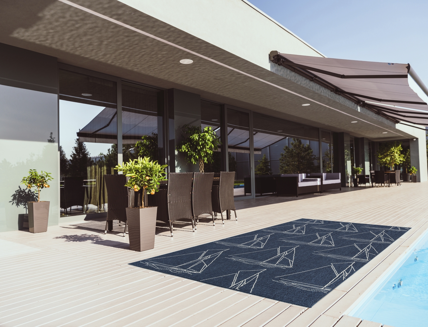 Casheller I Navy 7'2 x 10'4 Rug - Thumbnail - Image 2