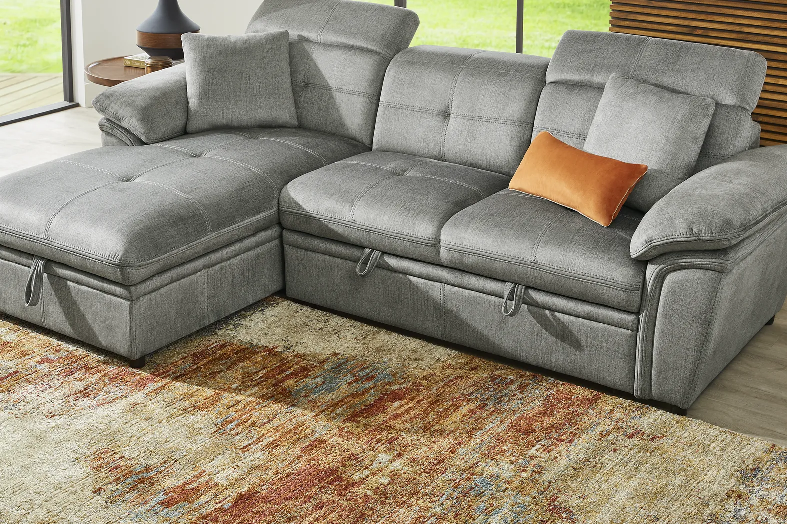 Cashton Heights Gray 3 Pc Sleeper Sectional - Image 6