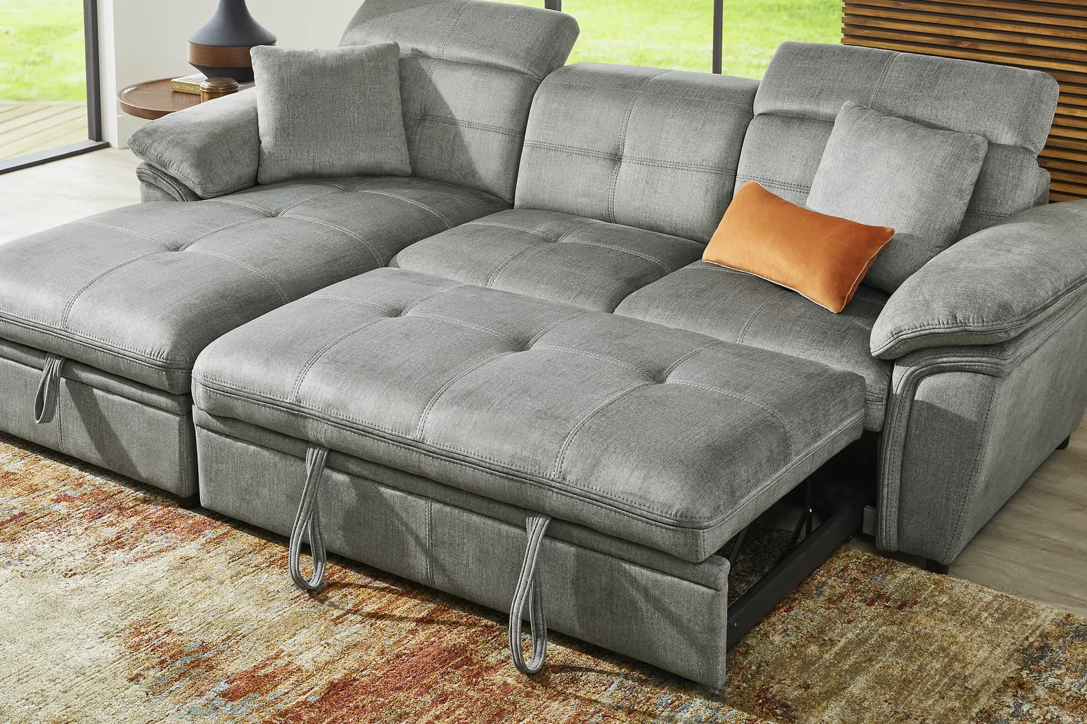 Cashton Heights Gray 3 Pc Sleeper Sectional - Image 10
