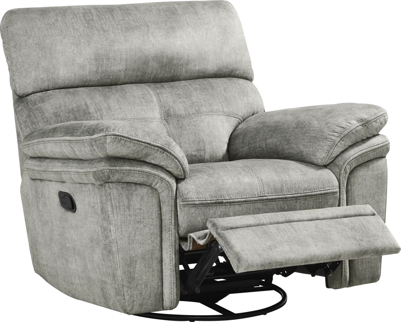 Cashton Heights Gray Swivel Recliner - Thumbnail - Image 1