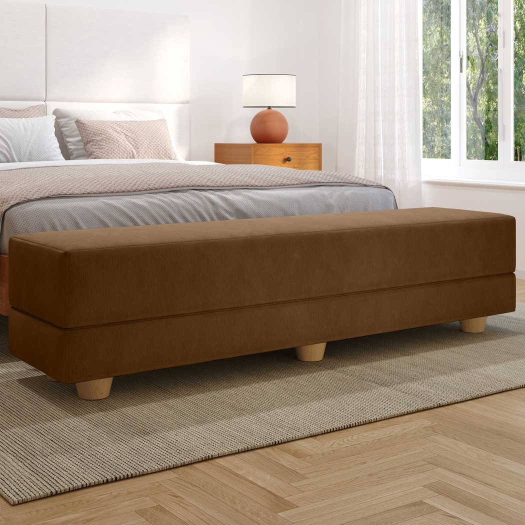 Casila Brown Twin Bed Bench - Thumbnail - Image 2