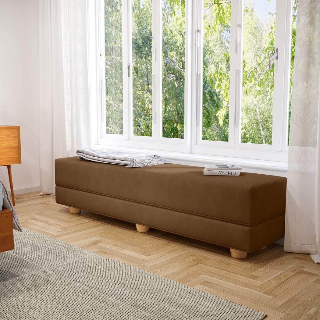 Casila Brown Twin Bed Bench - Thumbnail - Image 4