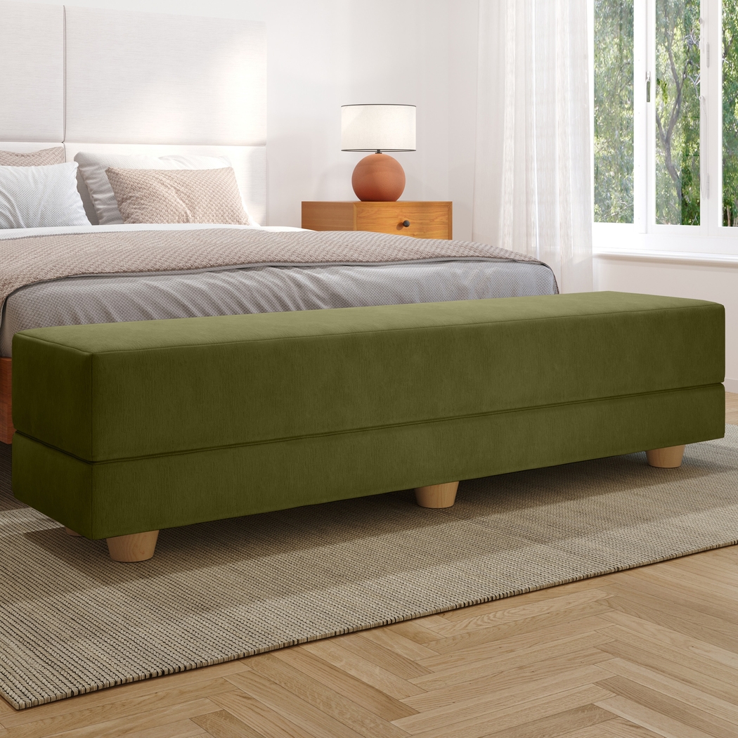 Casila Green Twin Bed Bench - Thumbnail - Image 2