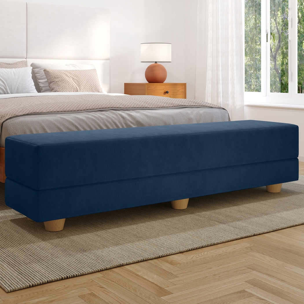 Casila Indigo Twin Bed Bench - Thumbnail - Image 2