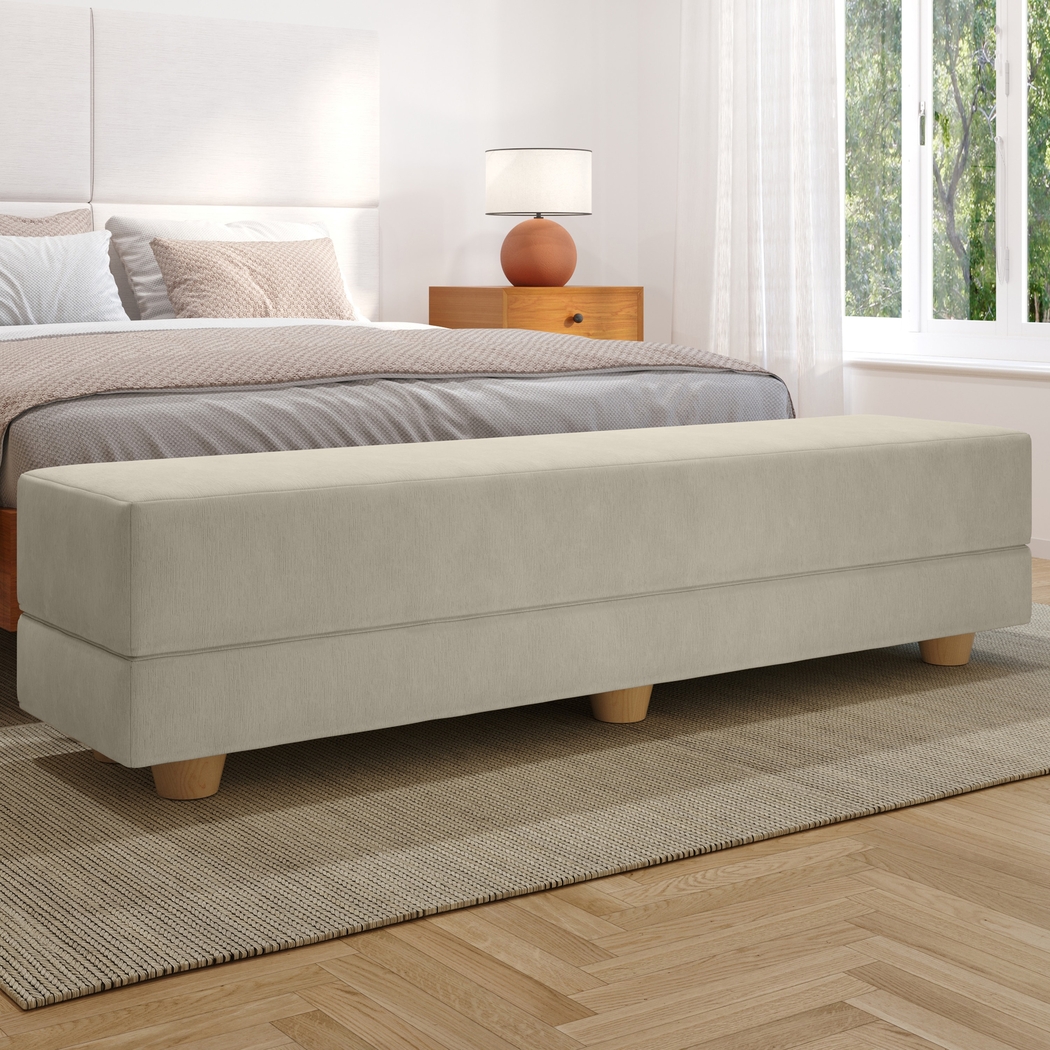 Casila Ivory Twin Bed Bench - Thumbnail - Image 2